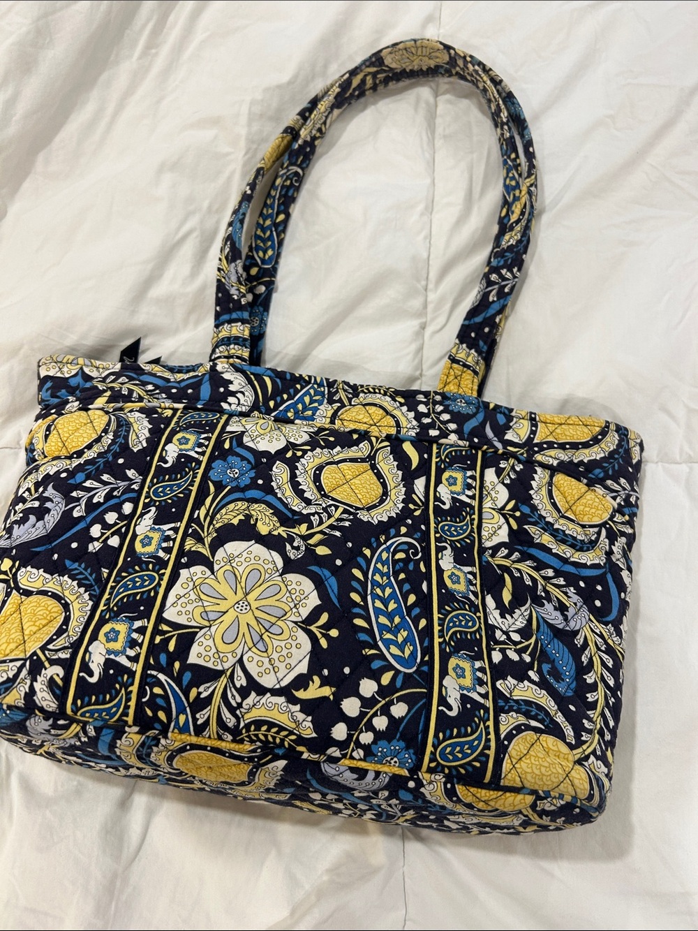 Vera Bradley Blue Rhapsody Small Tote Retired Quilted Cotton Shoulder Bag